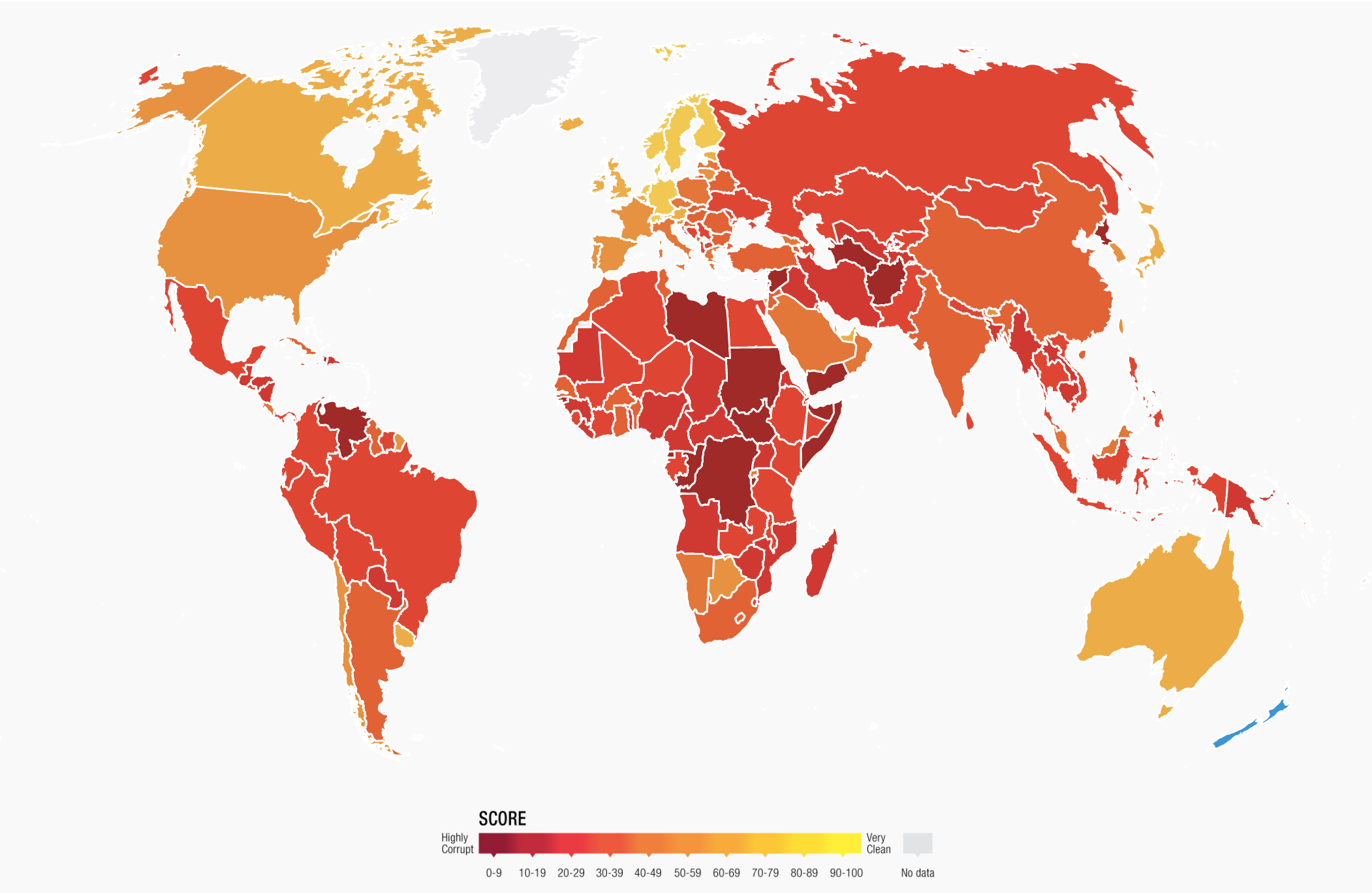 Corruption Perceptions Index Map